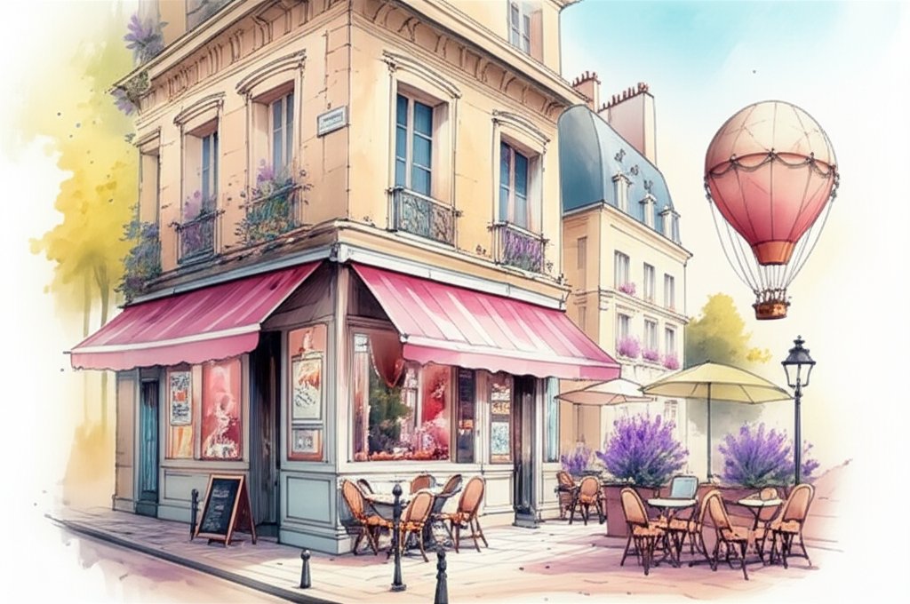 Best time to travel to France: Sunny Parisian cafe, lavender fields, ideal weather.