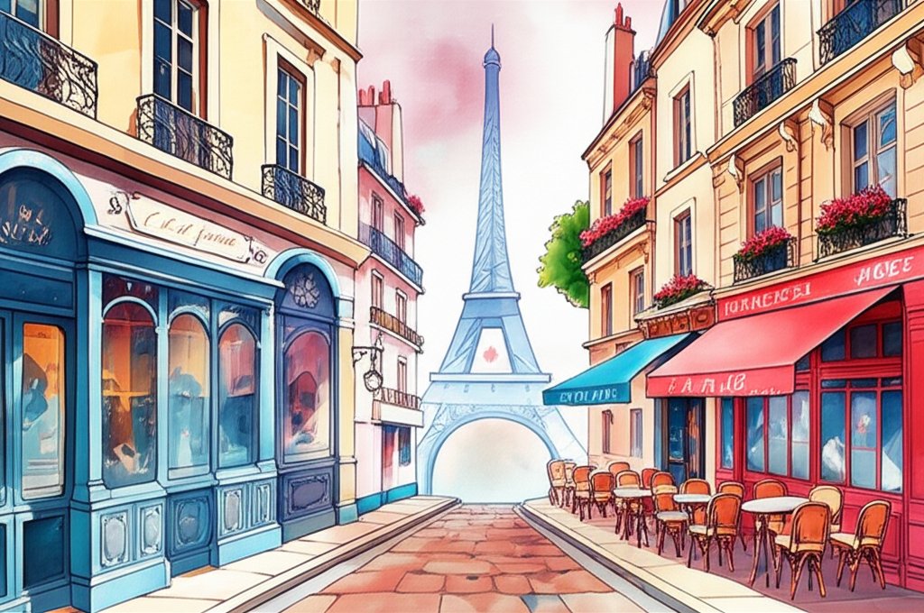 Parisian charm: Architecture, fashion, cafes, and iconic landmarks capture the essence of Paris.