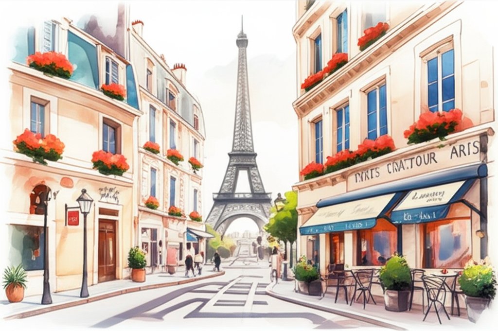 Eiffel Tower view hotel room. Paris lodging with iconic landmark scenery.
