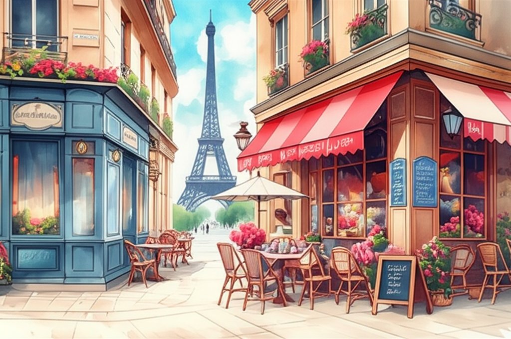 Paris cafe scene, pondering all-inclusive vs. independent travel for a perfect vacation.