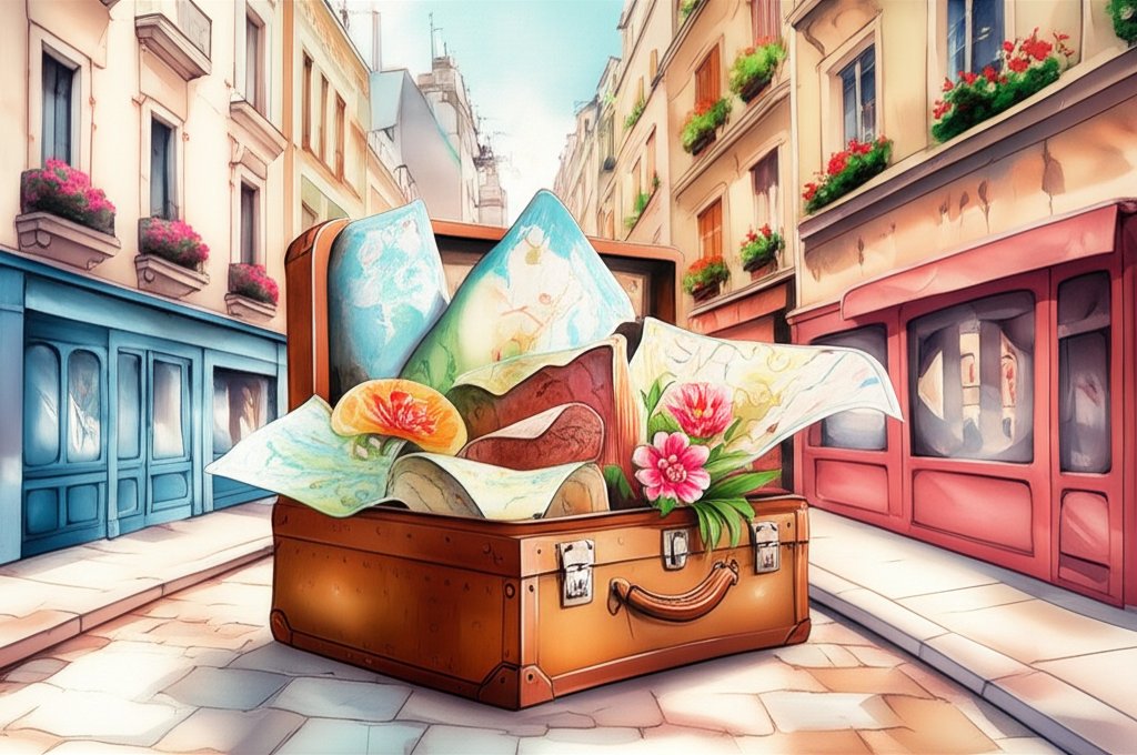 Paris street scene: charming cafes, iconic architecture, perfect location for your trip.