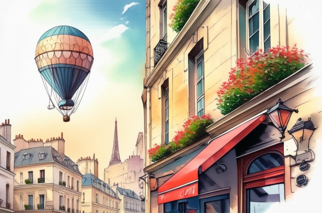 Charming Parisian lodging: balcony view of Paris, France. Hotels and apartments.