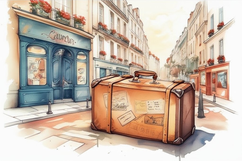 Parisian rental agreement: Lease document, keys, Eiffel Tower in background.