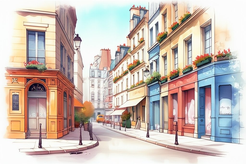 Safe Parisian neighborhood. Peaceful streets, family-friendly, secure community, Paris haven.