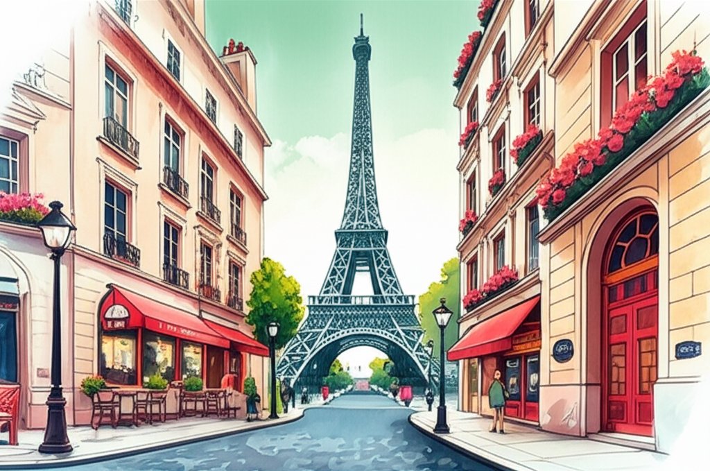 Paris street scene, questioning the meaning of cheap in a Parisian context.